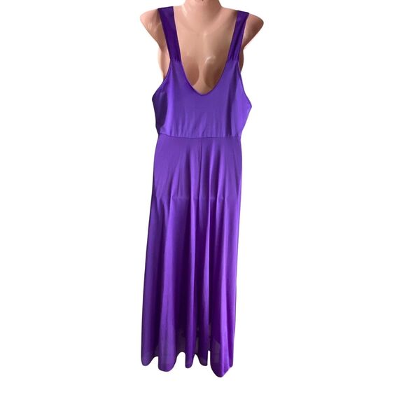 Quiet Moments Nightgown Womens 1X Purple Lace Sheer Maxi Sleepwear Made USA - Picture 5 of 8